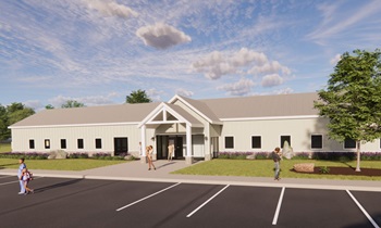 Rendering of the future child care center at Bayhealth Sussex Campus