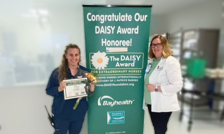 Bayhealth’s DAISY Winner Jillalison Rainey, RN, PRN, and Rosemary (Rosi) Wurster, DNP, RN, MPH, NEA-BC, CEN Bayhealth’s DAISY Winner Jillalison Rainey, RN, PRN, and Rosemary (Rosi) Wurster, DNP, RN, MPH, NEA-BC, CEN