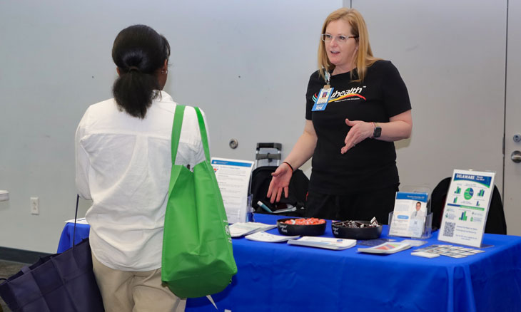 Bariatric Coordinator Patricia Deer, MSM, BSN, BS, RN, CNOR, CBN, with a DSU Student Bariatric Coordinator Patricia Deer, MSM, BSN, BS, RN, CNOR, CBN, with a DSU Student