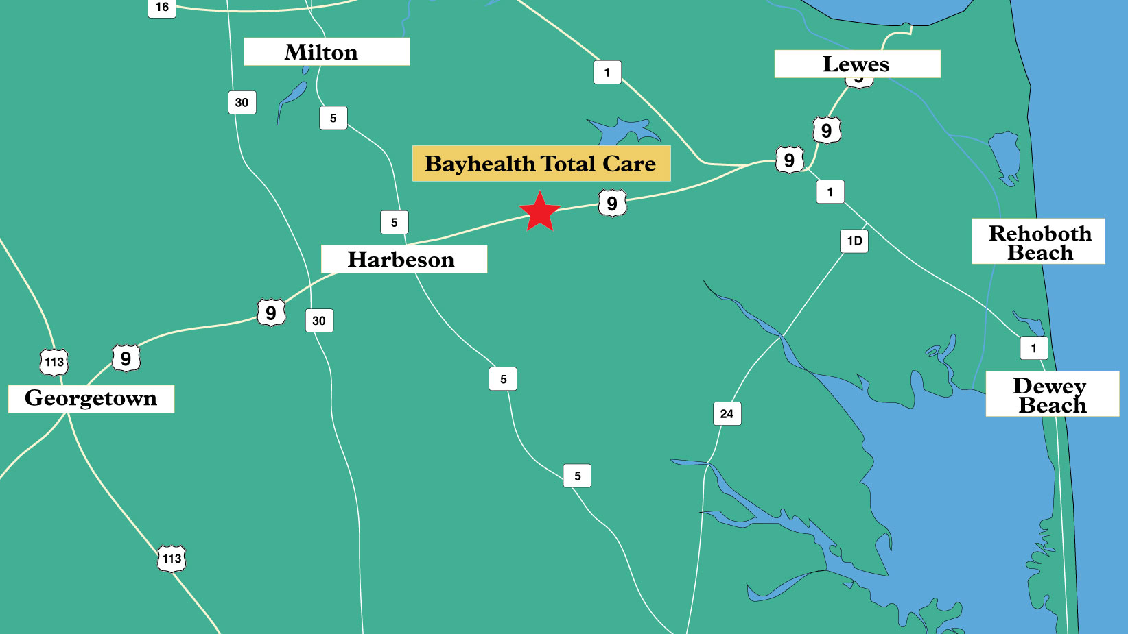 Bayhealth Total Care Map