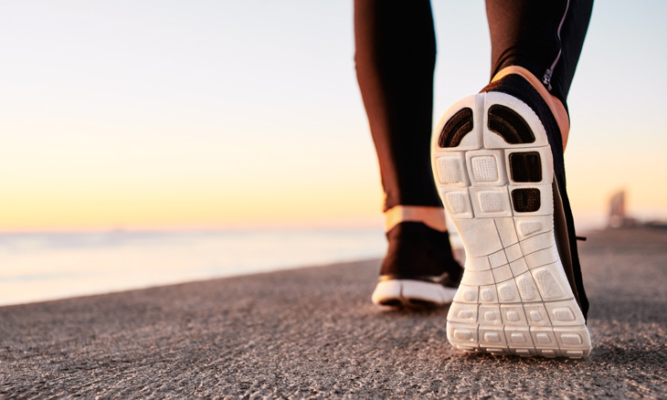 Person walking at Bayhealth Walk with a Doc