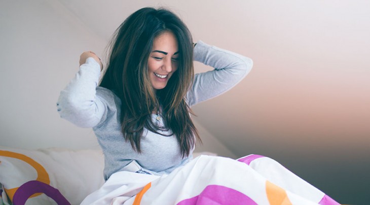 Woman waking up