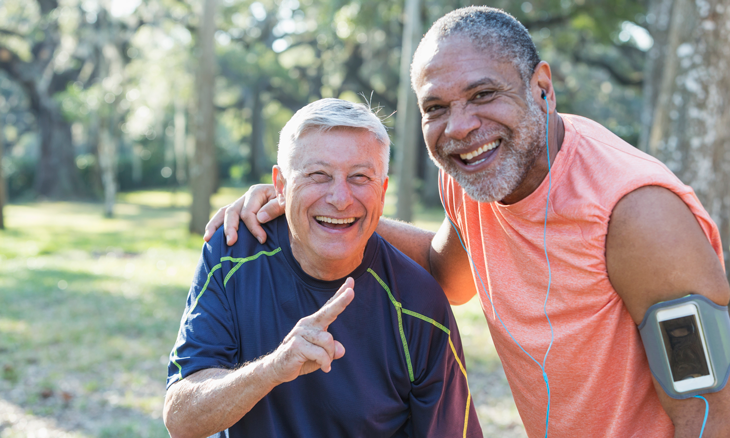 Two men jogging