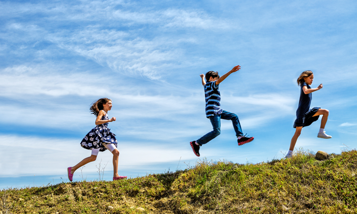 Kids playing in the sun