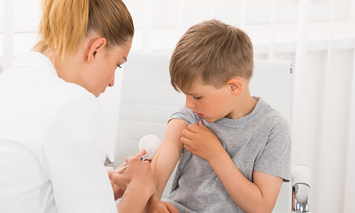 Child getting a vaccine