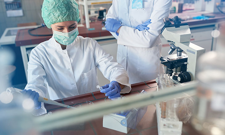 Scientist conducting research on COVID-19