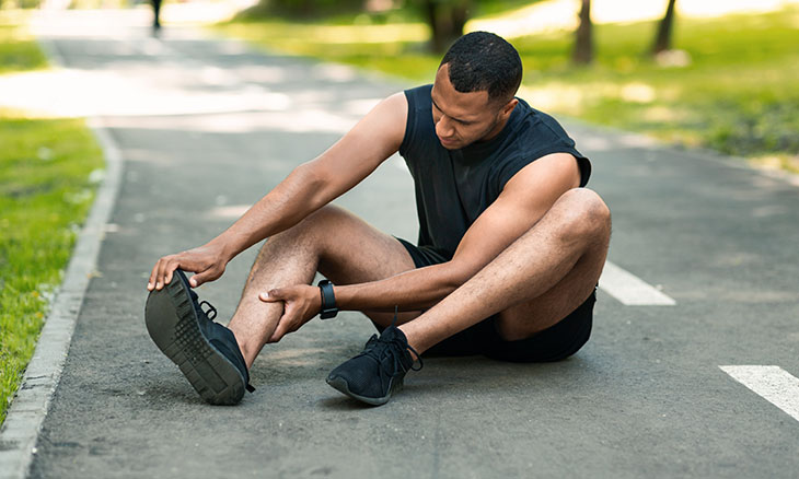 Man needs care for sprained ankle