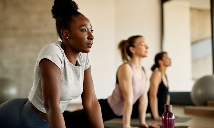 Women using yoga to alleviate pain