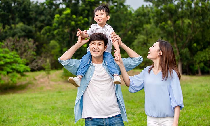 A family at the park