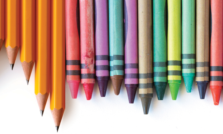 Pencils and crayons