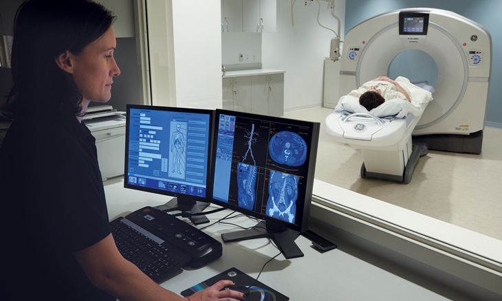 Physician using the new 3T MRI