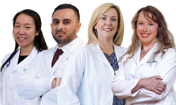 Physicians pictured from right to left: Cindy Siu,  Manjeet Singh, Dawn Tartaglione,  Melisa Edler, 