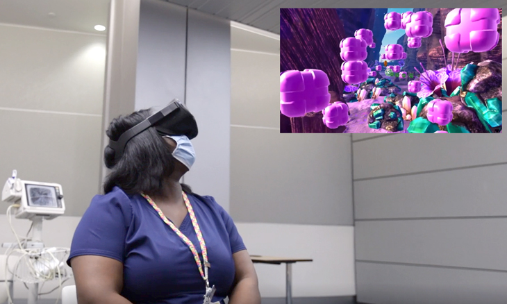 Staff at Bayhealth using Virtual Reality to reduce stress
