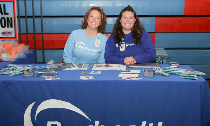 Bayhealth employees, Jessie & Corrin, at Delaware State University