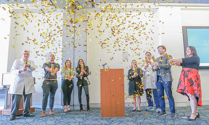 Doctors celebrate Match Day with confetti