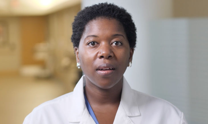 Physician talks to camera