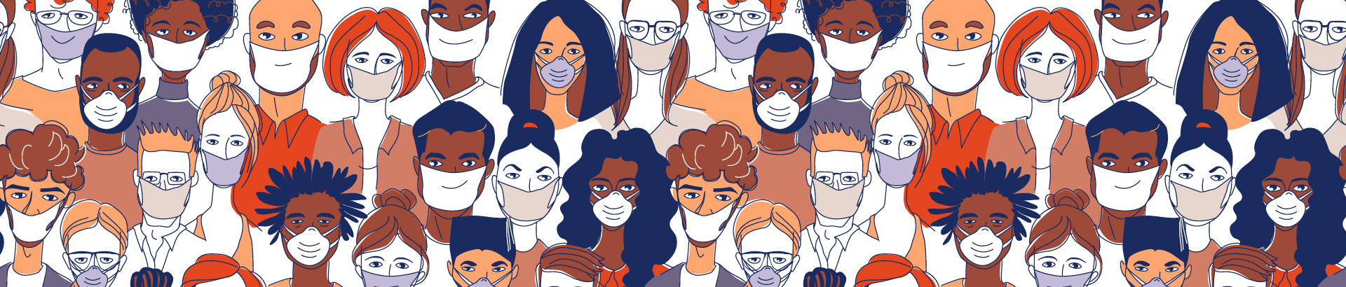 Illustration of crowd of people