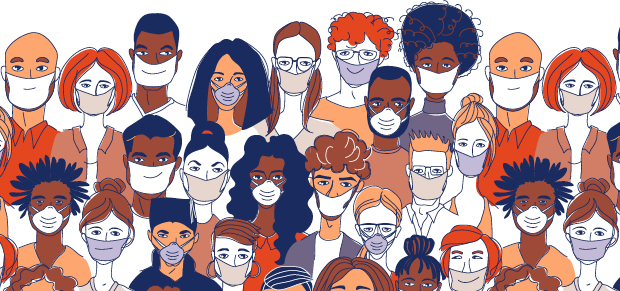 Illustration of crowd of people