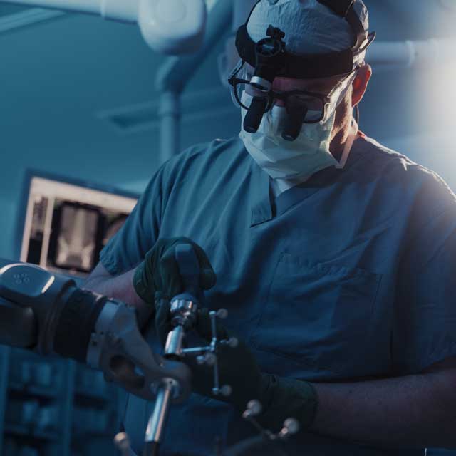 Surgeon in an operating room