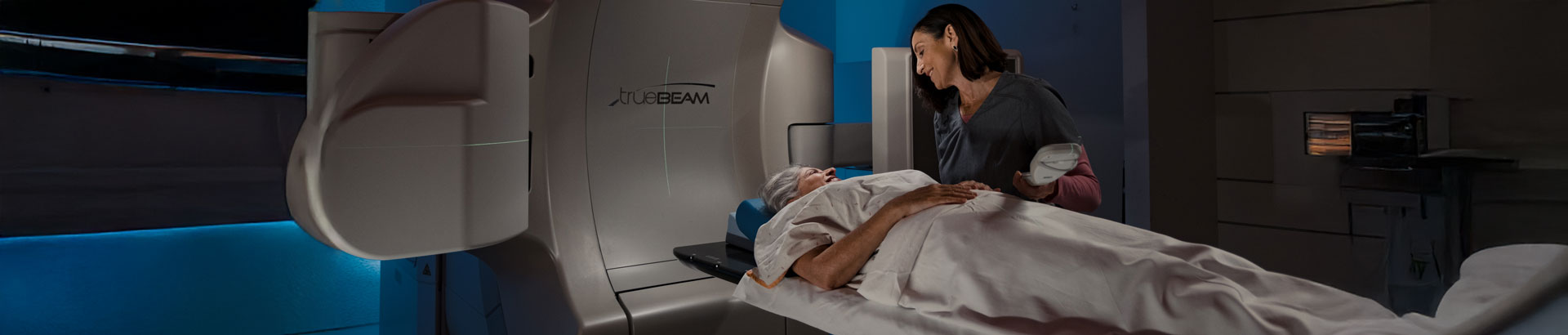 Cancer patient preparing for radiation therapy.