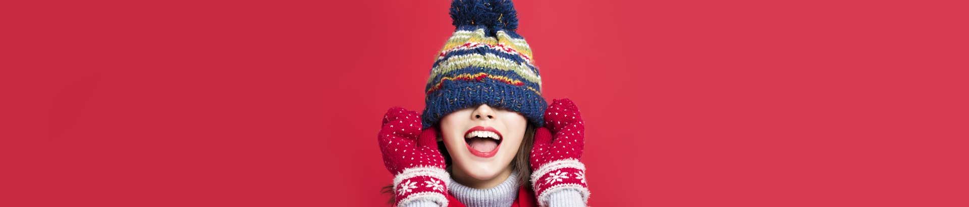young woman winter hat