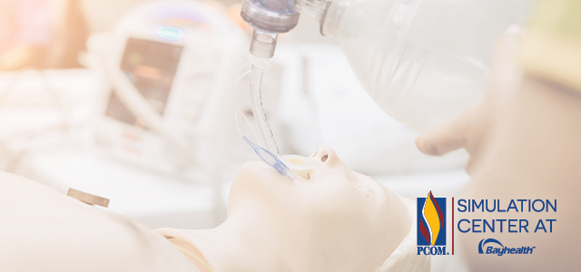 Mannequin intubated in simulation lab