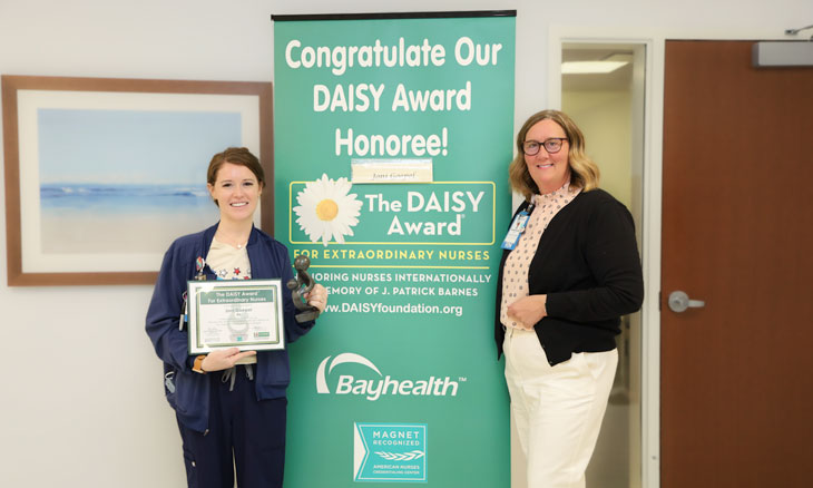Bayhealth’s Joni Goepel, RN, and Rosemary (Rosi) Wurster, DNP, RN, MPH, NEA-BC, CEN. Bayhealth’s Joni Goepel, RN, and Rosemary (Rosi) Wurster, DNP, RN, MPH, NEA-BC, CEN.