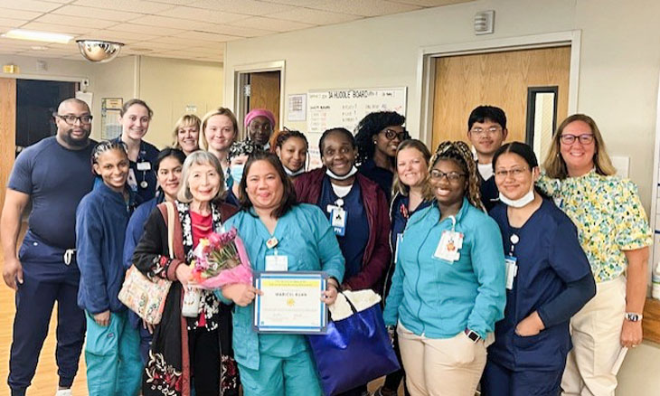Bayhealth’s Maricel Buan, CNA, cares for patients at the Bayhealth Kent Campus and has earned a Sunshine Award for her beyond compassionate care.  Bayhealth’s Maricel Buan, CNA, cares for patients at the Bayhealth Kent Campus and has earned a Sunshine Award for her beyond compassionate care.