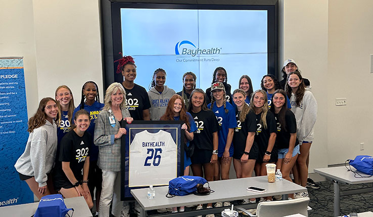 University of Delaware Athletics 302 Tour Visits Bayhealth Kent Campus