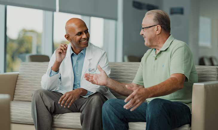Surgeon and patient reconnecting after recovery